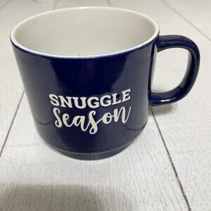 Blue Snuggle Season Mug Stoneware Coffee Cup